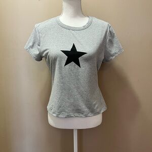 Harper & Ivy Gray Star Design T Shirt Girls Size XL